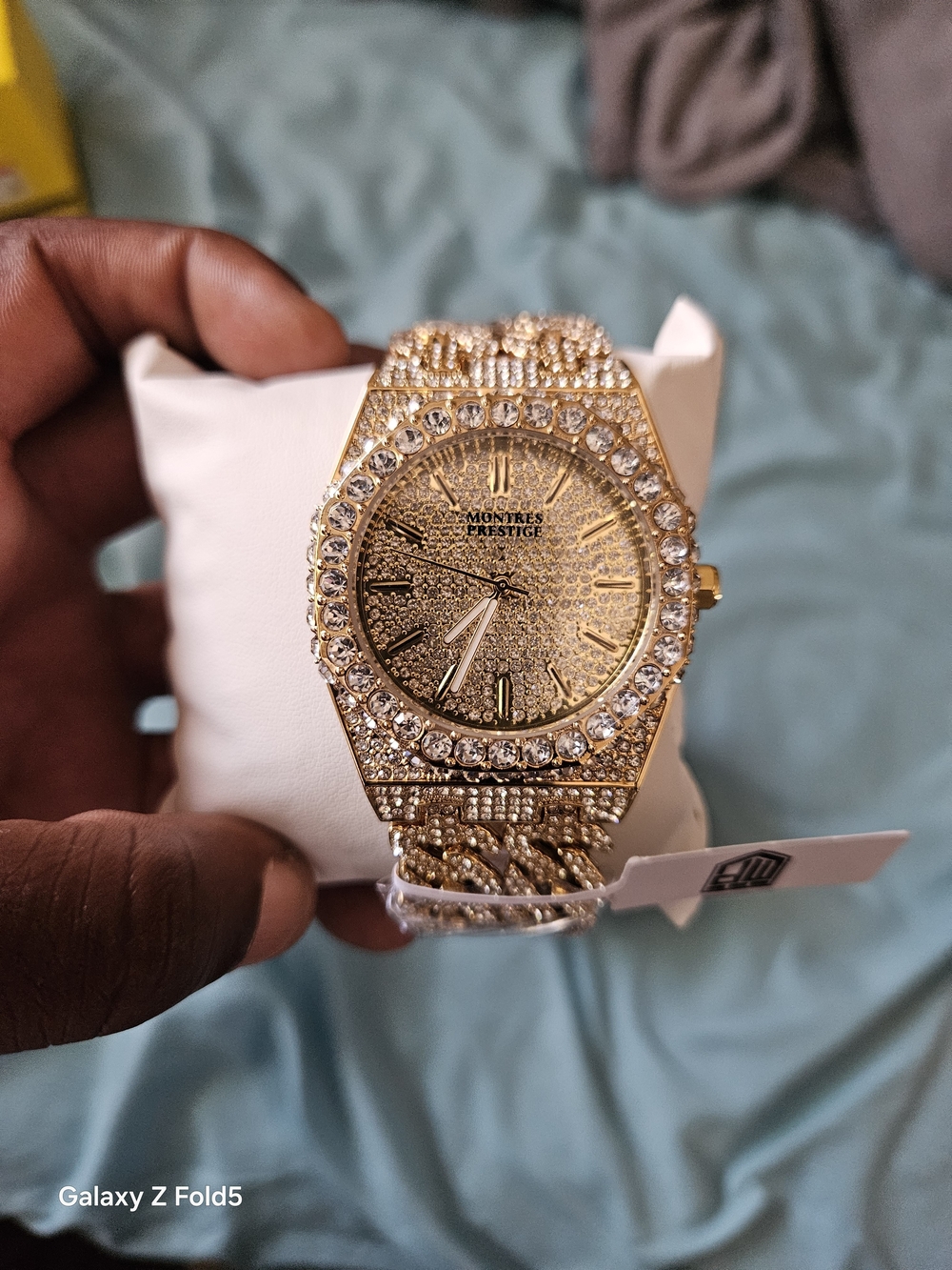 Montres Prestige Men's Gold Crystal Watch 47mm